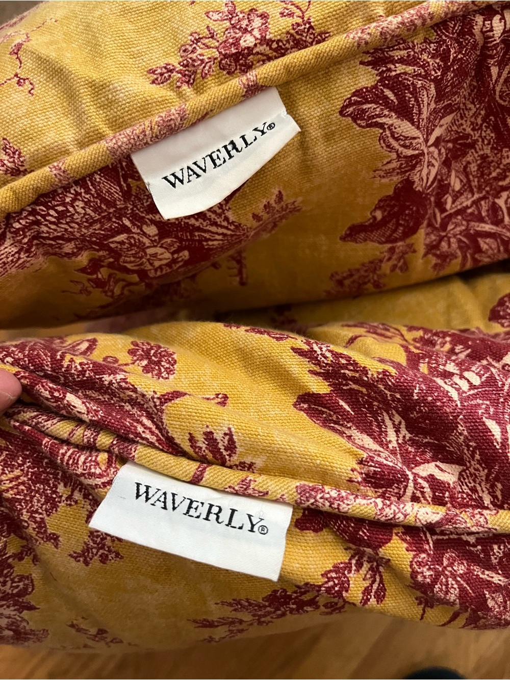 Pair of Vintage Waverly La Petite Ferme Pillows 20x20 French Country Toile